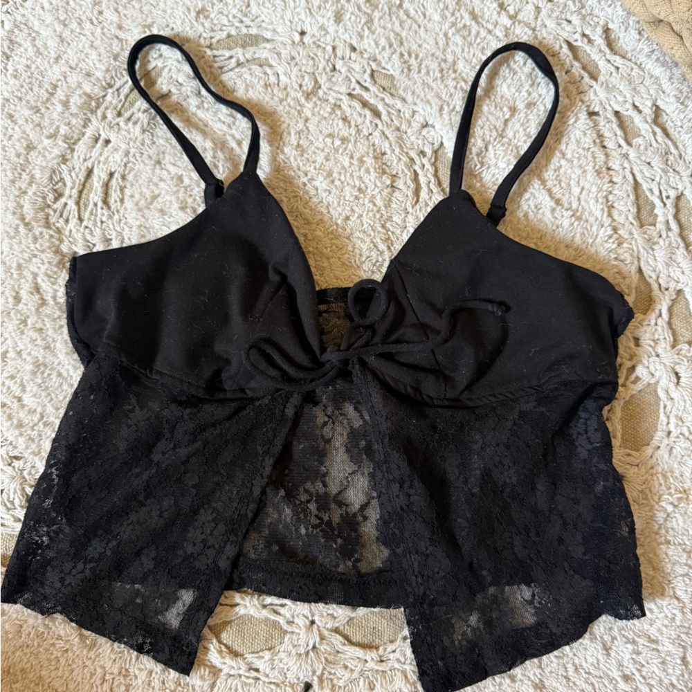 Black Lace Camisole Top
